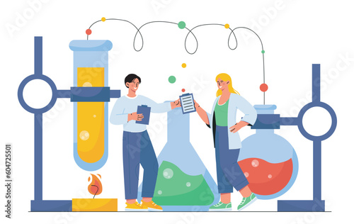 Chemistry studying concept