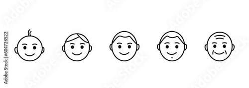 Different age icons set