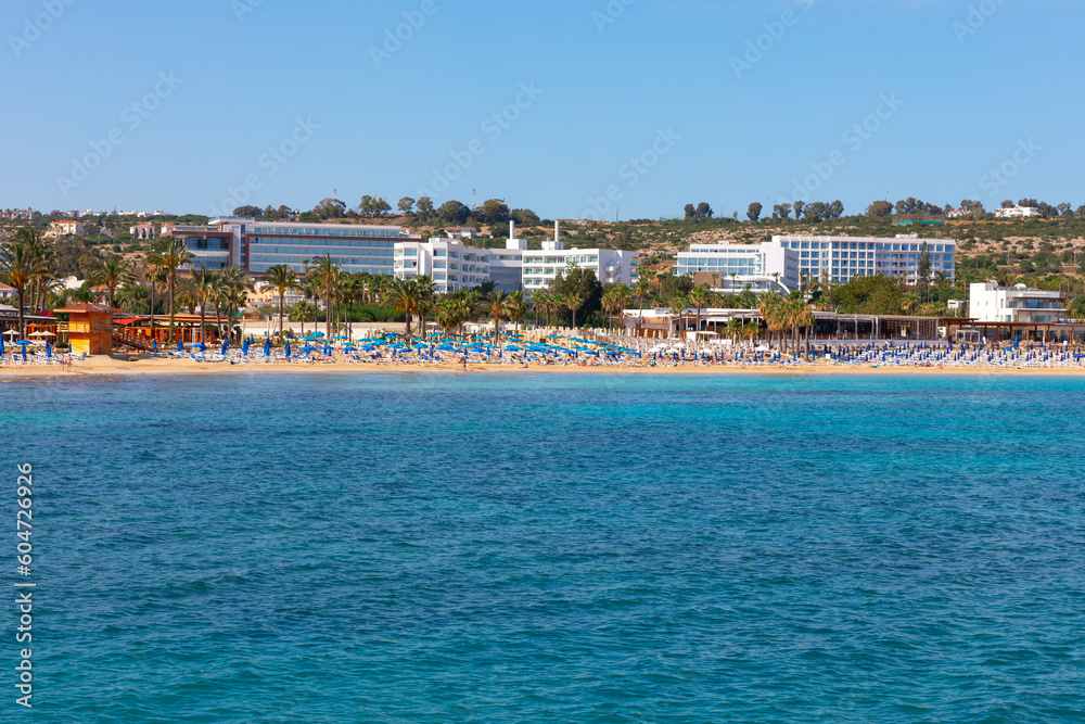 Ayia Napa resorts on the beach . Vacation on the beach in Cyprus