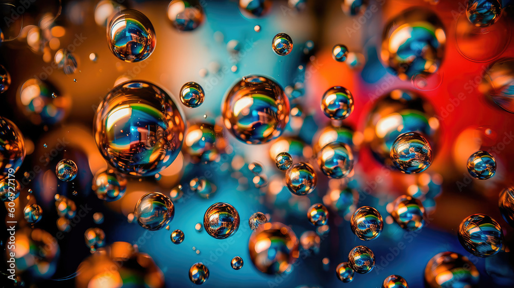 Blurry abstract illustration of bubble pattern. Generative AI - obrazy, fototapety, plakaty 