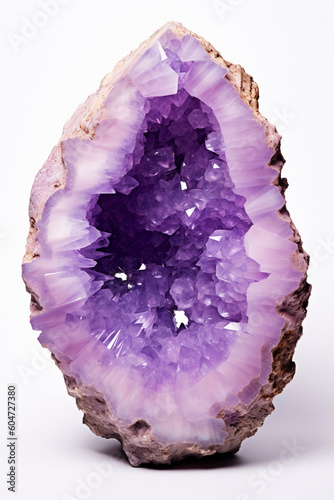 Large purple amethyst quartz crystal geode.  Generative AI