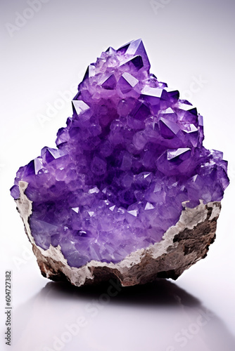 Large purple amethyst quartz crystal geode.  Generative AI