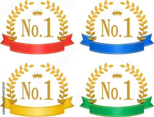 ランキングアイコン4カラー_セット_ベクターイラスト