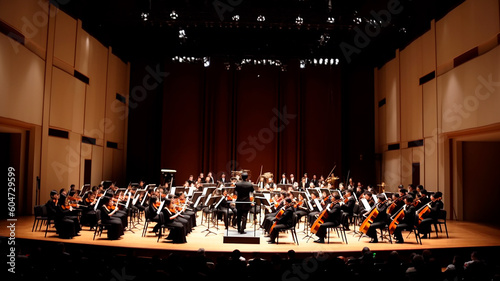 Blurred background of a classical music concert. Generative AI