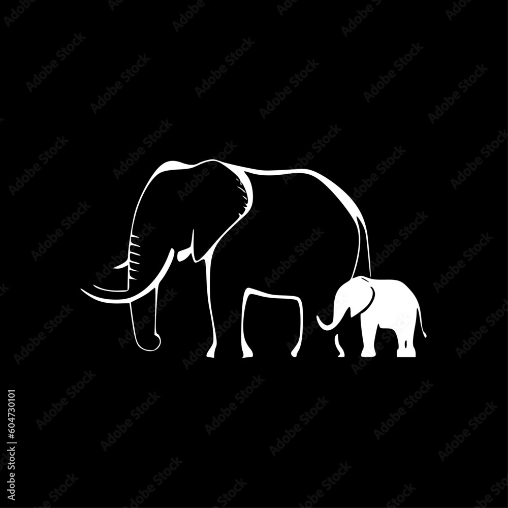 Fototapeta premium Elephants - Minimalist and Flat Logo - Vector illustration