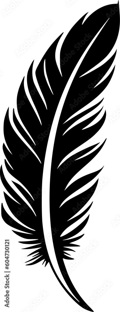 Feather | Black and White Vector illustration Feather | Black and White Vector illustration
