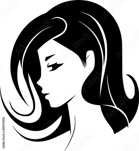 Hair | Black and White Vector illustration