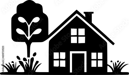 Farmhouse | Minimalist and Simple Silhouette - Vector illustration