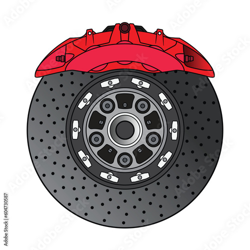 Universal Car Brakes Disc Vector Illustration
