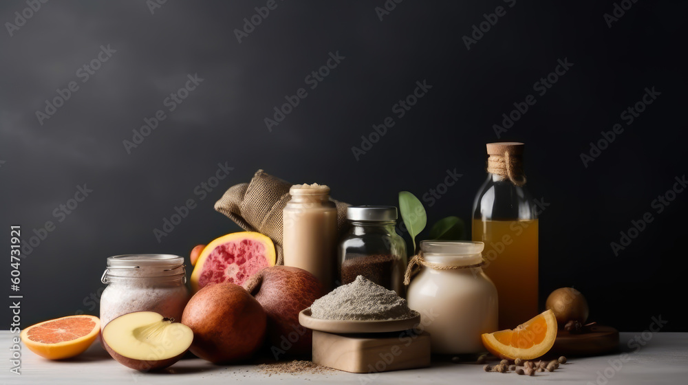 vegan products in isolate background, generative ai vegan products in isolate background, generative ai