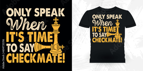 Funny Chess Player Retro Vintage Chess Board T-shirt Design