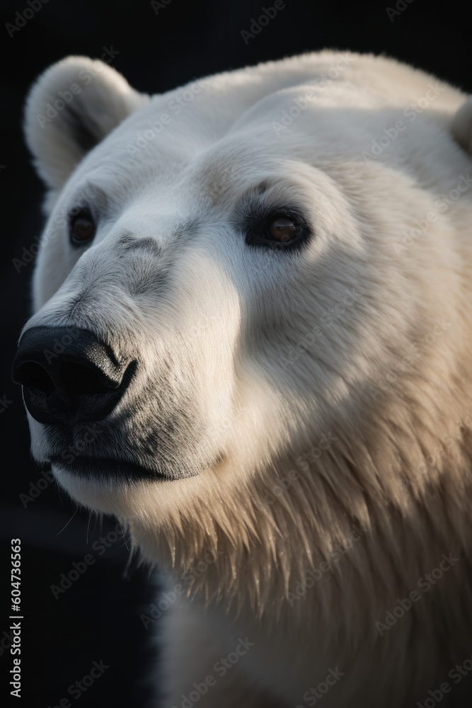 The breathtaking beauty and majestic presence of a polar bear in its natural environment through a stunning close-up. Showcasing its striking beauty. Created with generative A.I. technology. The breathtaking beauty and majestic presence of a polar bear in its natural environment through a stunning close-up. Showcasing its striking beauty. Created with generative A.I. technology.