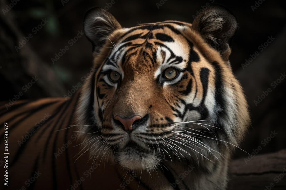 The beauty and majesty of a tiger captured in its natural habitat in a stunning close-up. Showcases the raw beauty of the wilderness, created with generative A.I. technology. The beauty and majesty of a tiger captured in its natural habitat in a stunning close-up. Showcases the raw beauty of the wilderness, created with generative A.I. technology.