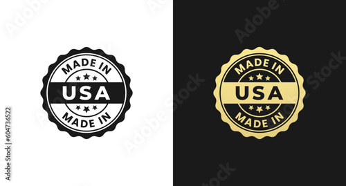 Made in USA Label or Made in USA Stamp Vector Isolated in Flat Style. Best Made in USA label for product packaging design element. Made in USA stamp for packaging design element.