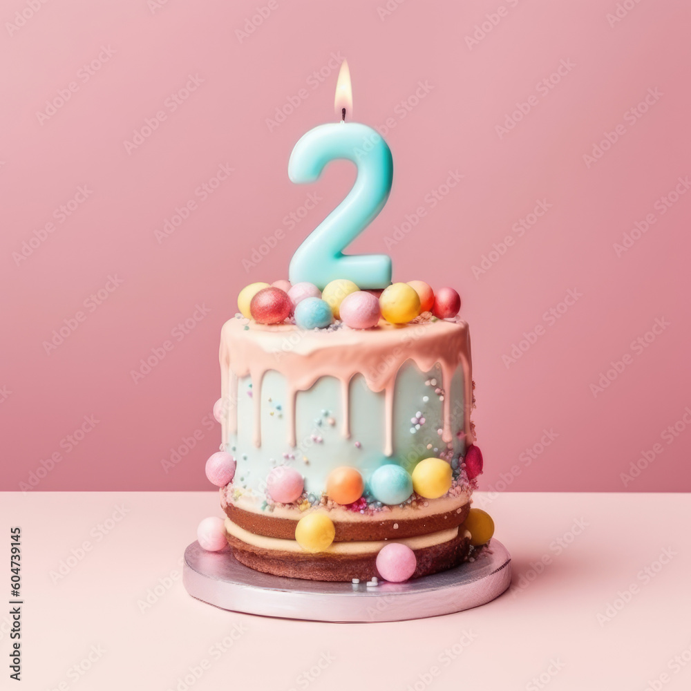Special Celebration. Delight in an exquisite birthday cake, marking two