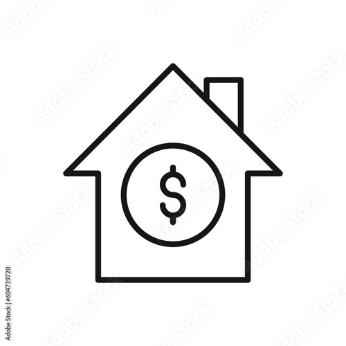 Editable Icon of House Buy Selling or Rent, Vector illustration isolated on white background. using for Presentation, website or mobile app