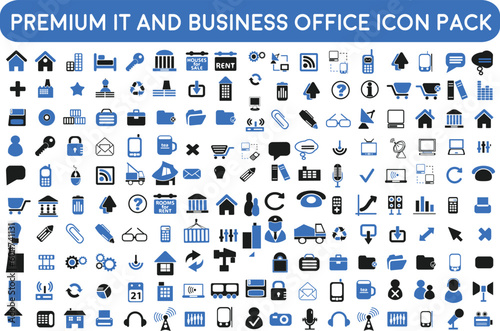 set of icons | premium Information Technology service and Business Office solutions icon pack with addition Normal Routine signs 200 icon pack