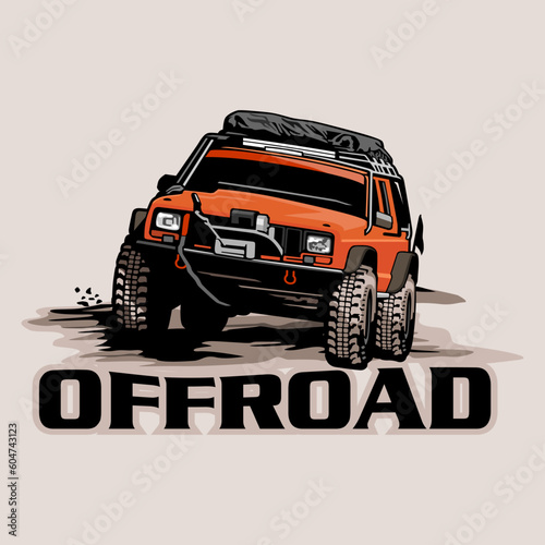 truck illustration logo design vector