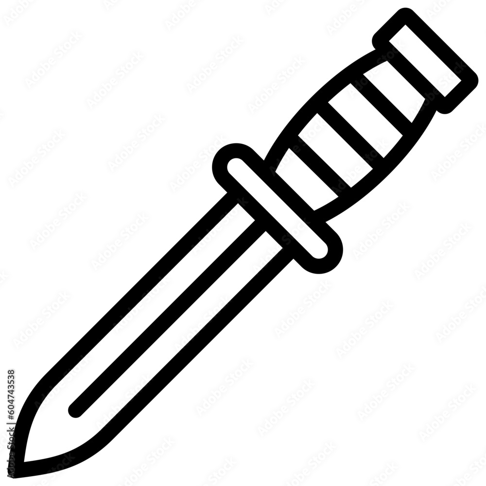 bayonet icon illustration design with outline bayonet icon illustration design with outline