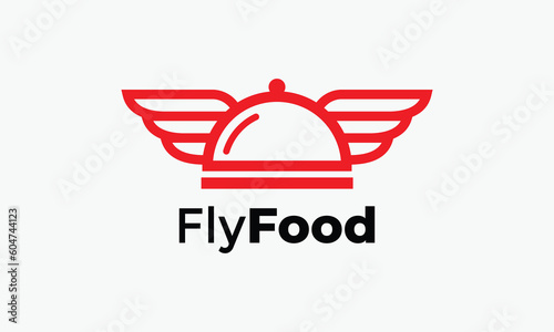 Fork button click logo vector cooking time food concept restaurant canteen chef cooking branding fast food