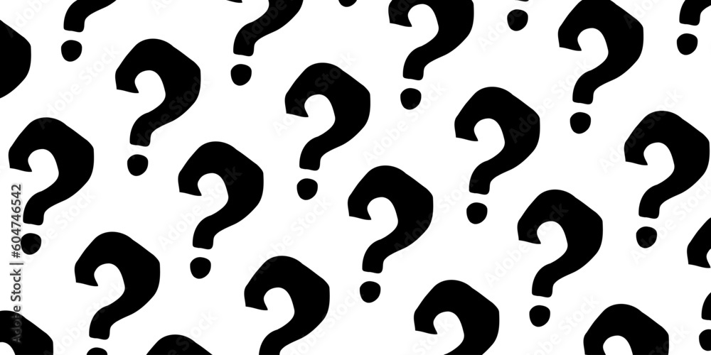 Black question marks on white background. Question mark pattern abstract vector background. Black question marks on white background. Question mark pattern abstract vector background.