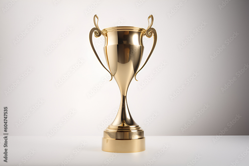 Gold cup isolated on white background - AI Technology
