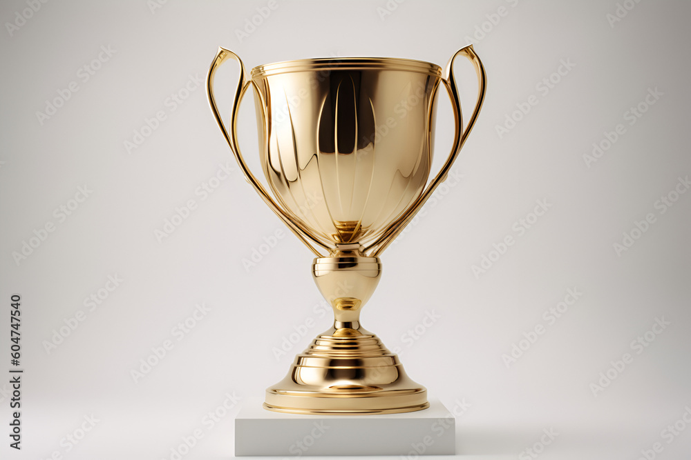 Gold cup isolated on white background - AI Technology Gold cup isolated on white background - AI Technology