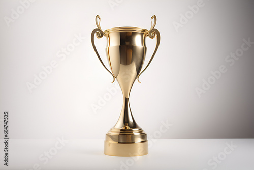 Gold cup isolated on white background - AI Technology