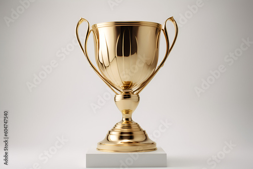 Gold cup isolated on white background - AI Technology