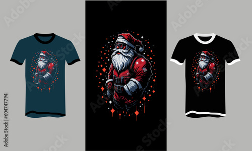 santa clause t-shirt vector illustration flat design
