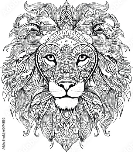 Photography Zentangle stylized lion head