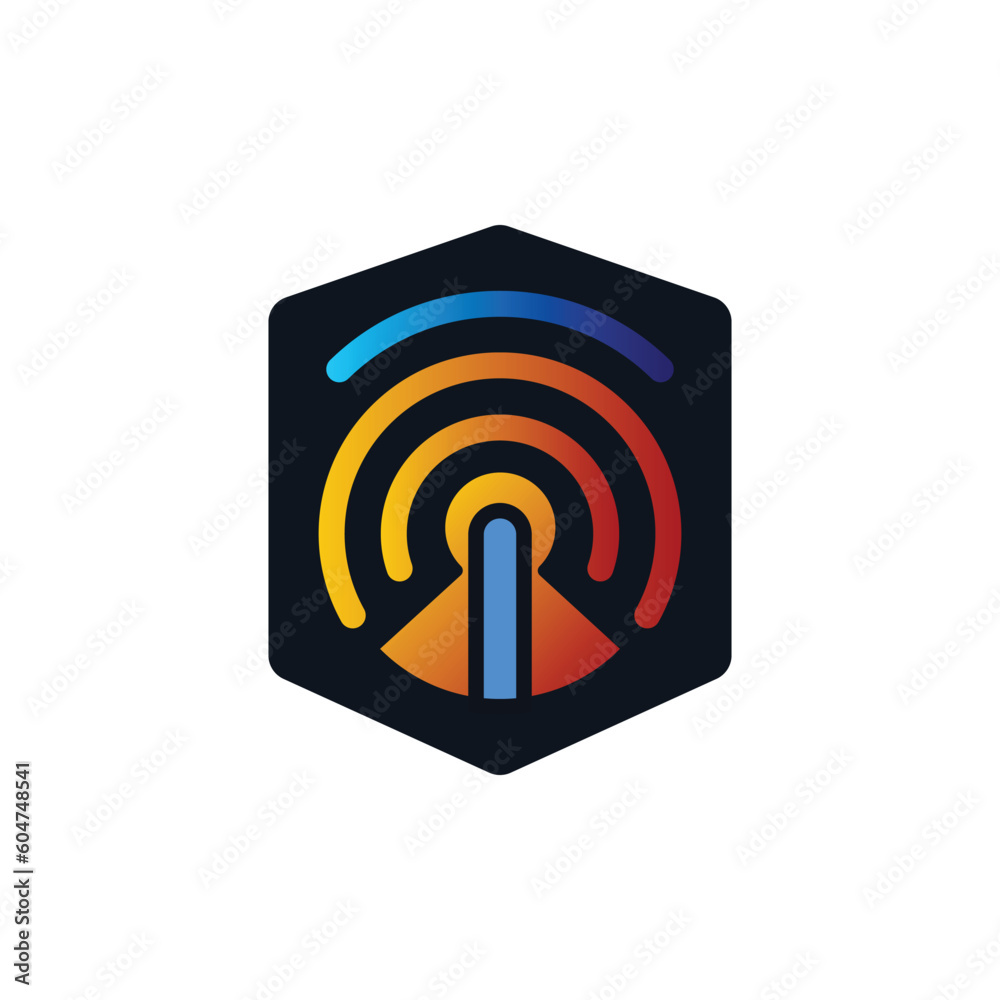 hexagonal shape wifi company simple logo vector illustration design template hexagonal shape wifi company simple logo vector illustration design template