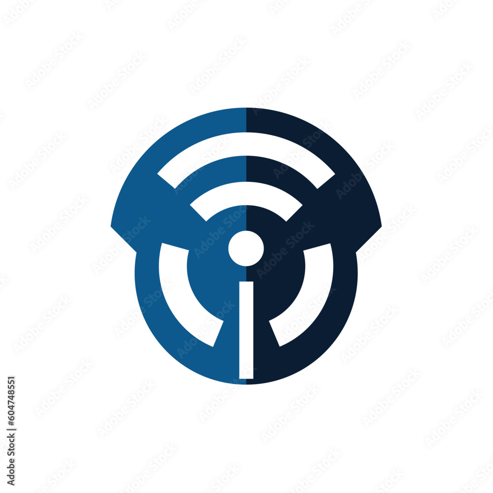 badge person wifi company simple logo vector illustration design template badge person wifi company simple logo vector illustration design template