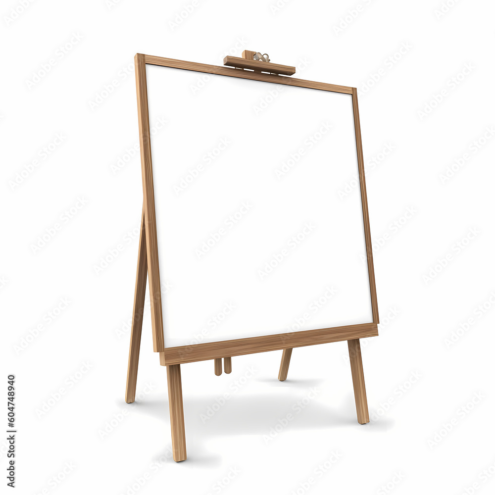 Modern White Board With Wood Frame Illustration