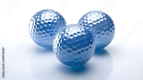 Blue golf balls isolated on a white background
