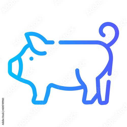 pig Line Gradient Icon