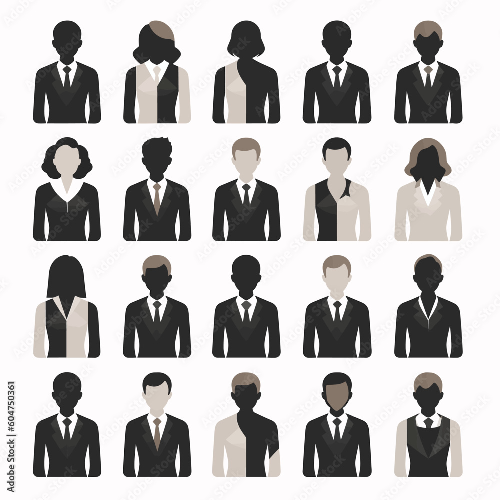 business man icons vector set. Set of vector avatar profile icon in silhouettes. Profile icon. Avatar icons set. Vector business man icons vector set. Set of vector avatar profile icon in silhouettes. Profile icon. Avatar icons set. Vector