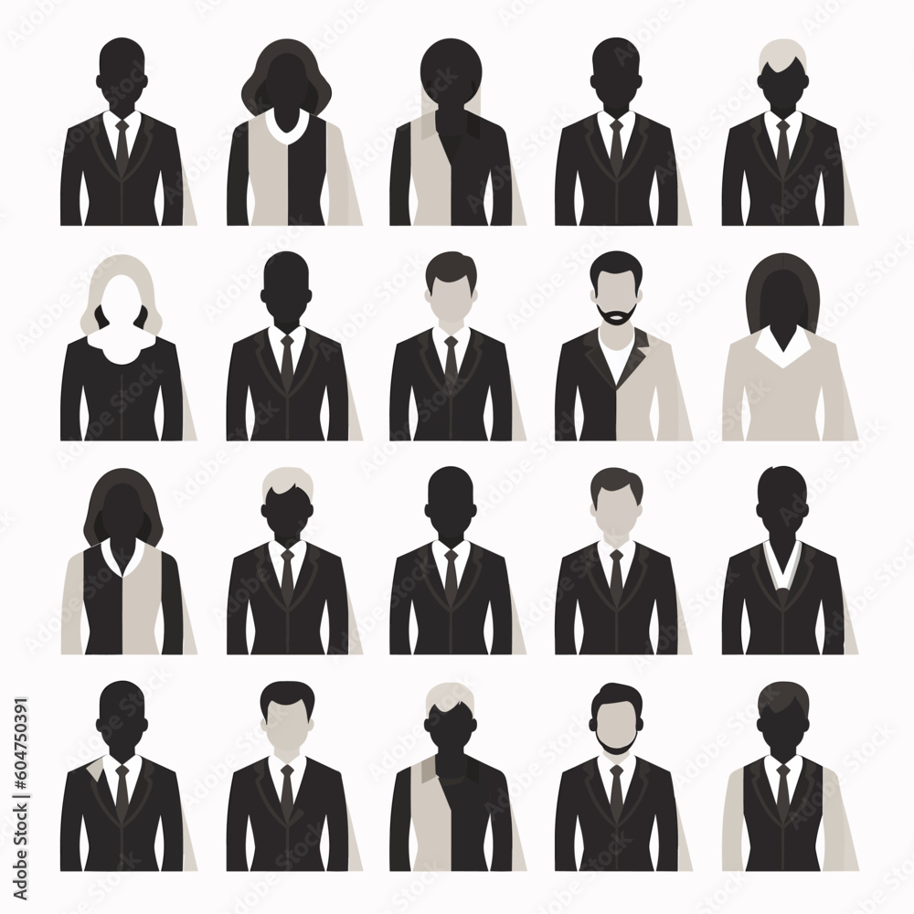 business man icons vector set. Set of vector avatar profile icon in silhouettes. Profile icon. Avatar icons set. Vector business man icons vector set. Set of vector avatar profile icon in silhouettes. Profile icon. Avatar icons set. Vector