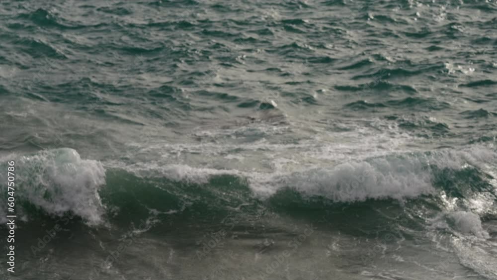Slow motion restless mediterranean sea background shot Slow motion restless mediterranean sea background shot