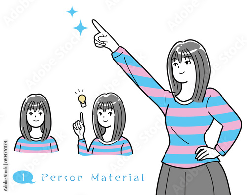 指差し 人物イラスト素材
