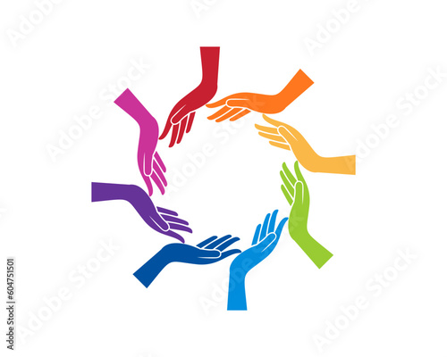 People hand care with different color