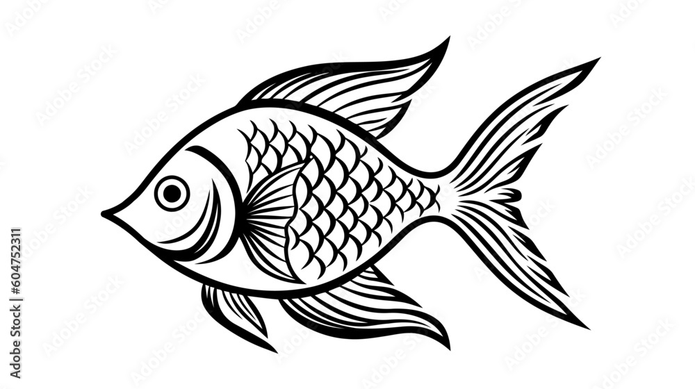 Fish vector Icon. Sea Food illustration symbol. Farm Element logo