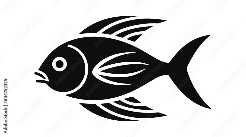 Obraz premium Fish vector Icon. Sea Food illustration symbol. Farm Element logo