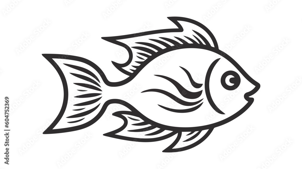 Fototapeta premium Fish vector Icon. Sea Food illustration symbol. Farm Element logo