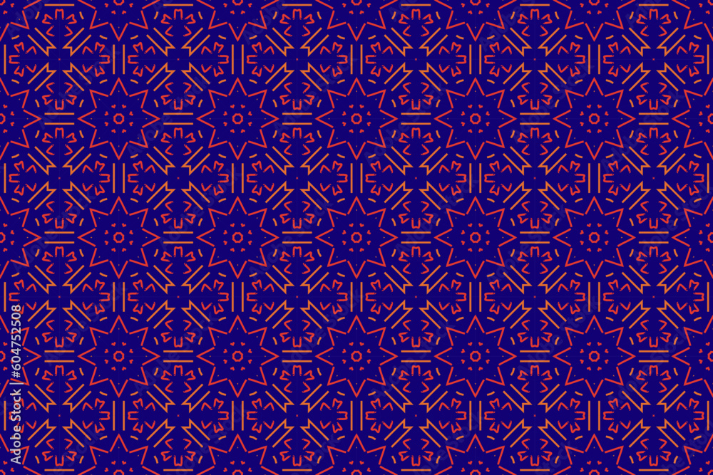 Intricate design of wallpaper with blue color in ethnic motif Intricate design of wallpaper with blue color in ethnic motif
