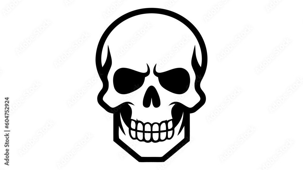 Skull and bones mortal symbol vector illustration isolated on white background Skull and bones mortal symbol vector illustration isolated on white background