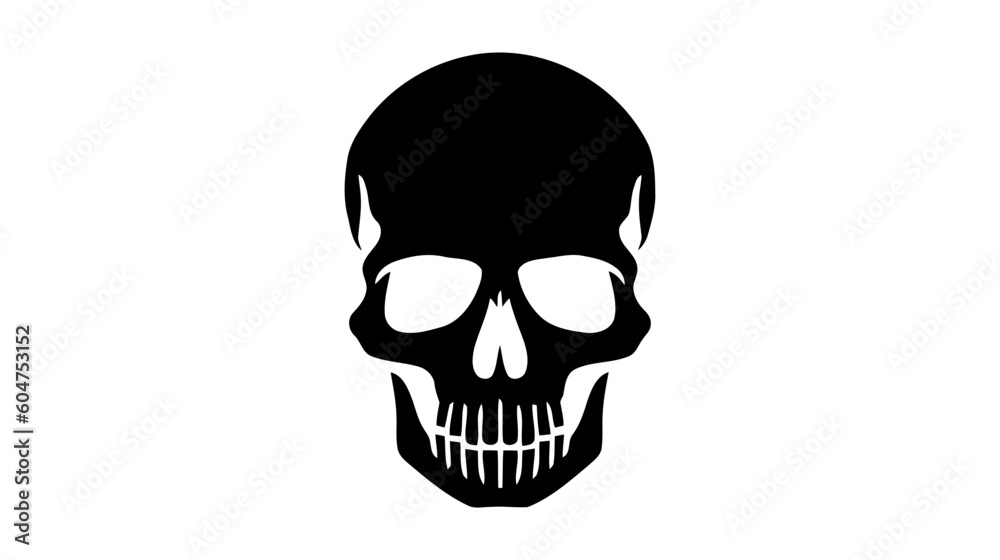 Skull and bones mortal symbol vector illustration isolated on white background