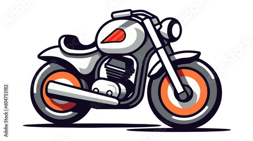 Motorbike logo, icon. Vector illustration isolated on white background.