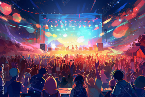 people at concert cartoon © Justin