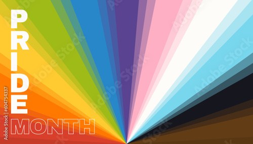 Pride month banner. Rainbow flag colored abstract background.